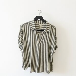 Blue Rain Stripped Blouse